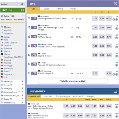 Quote live e scommesse sportive online .